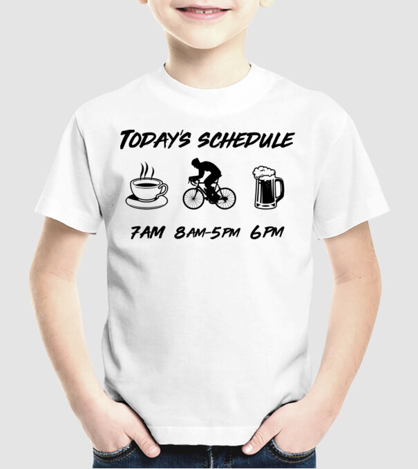 Todays schedule model alb pe tricou