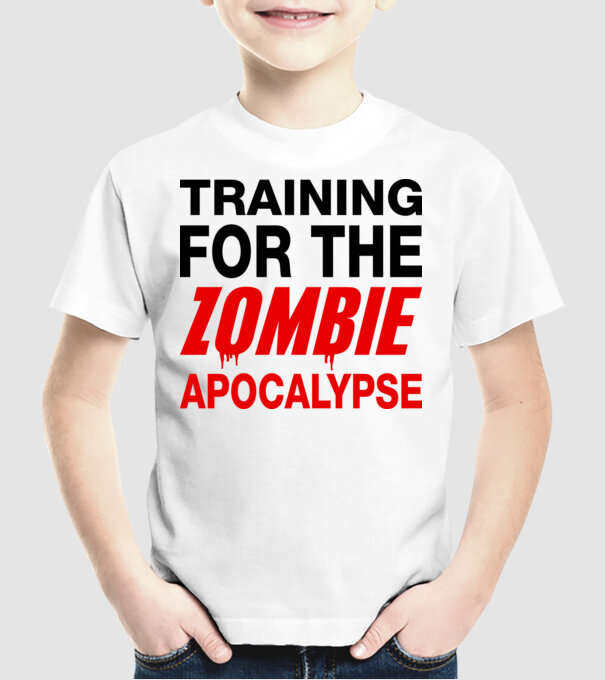 training for the zombie apocalypse model alb pe tricou