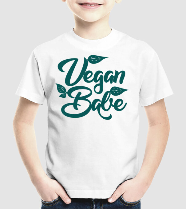Vegan Babe model alb pe tricou