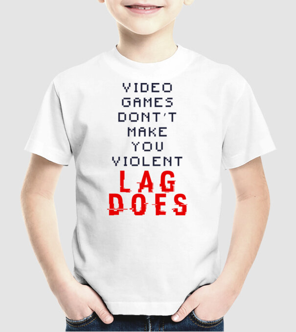 Violent lag model alb pe tricou