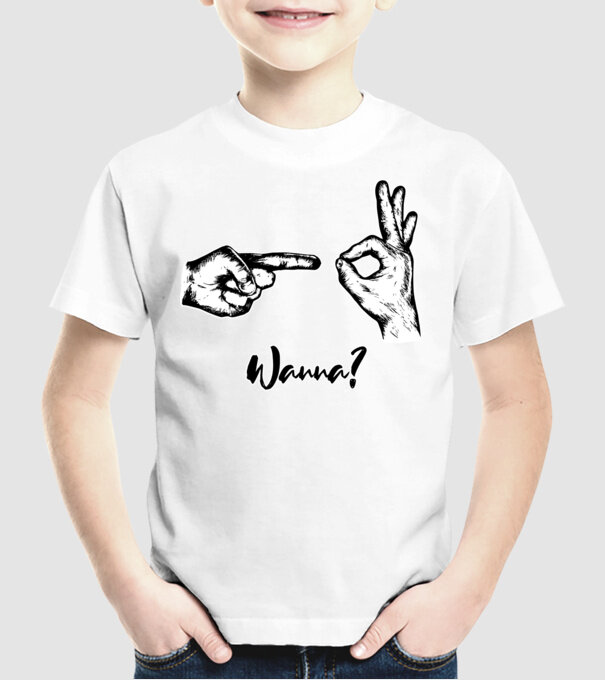 Wanna sex model alb pe tricou