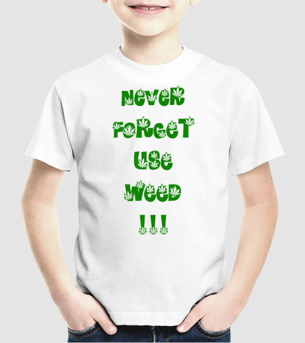 Weed model alb pe tricou