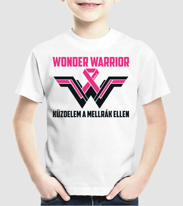 WONDER WARRIOR model alb pe tricou