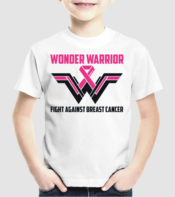 WONDER WARRIOR model alb pe tricou