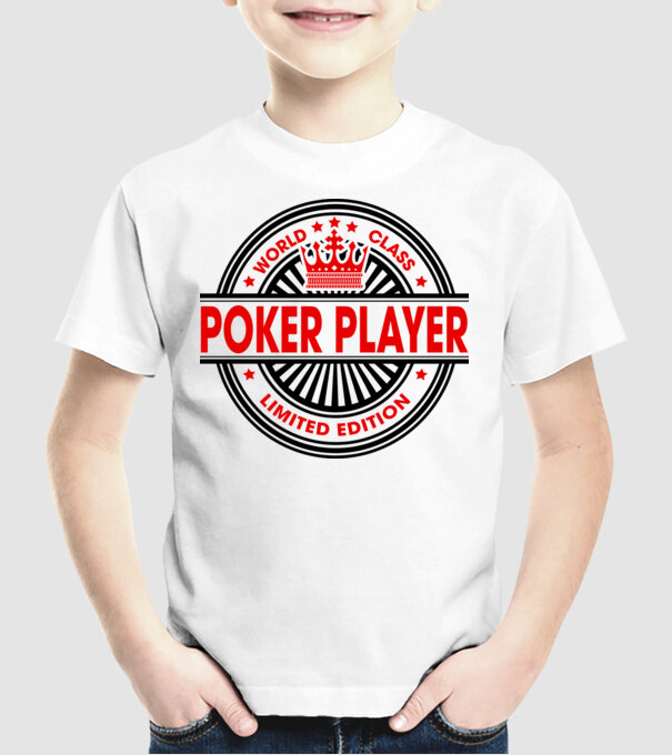 World class JUCĂTOR POKER model alb pe tricou