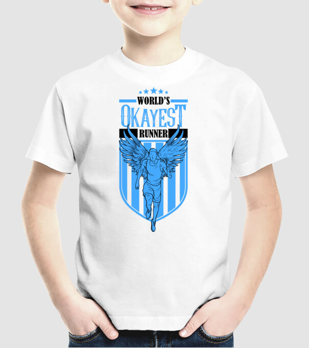 World okayest runner model alb pe tricou
