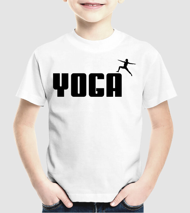 yoga model alb pe tricou