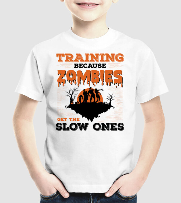 Zombies get the slow ones model alb pe tricou