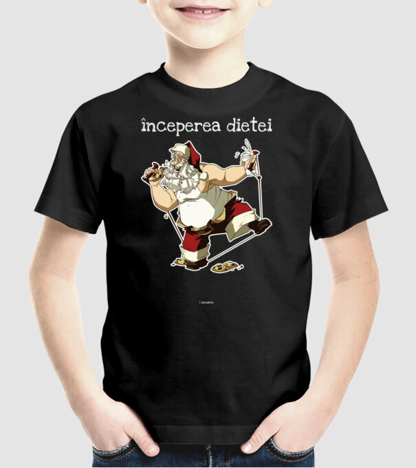 începerea dietei - 1 ianuarie model negru pe tricou