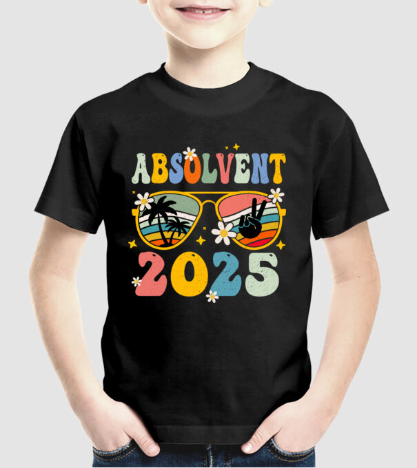 Absolvent 2025 model negru pe tricou