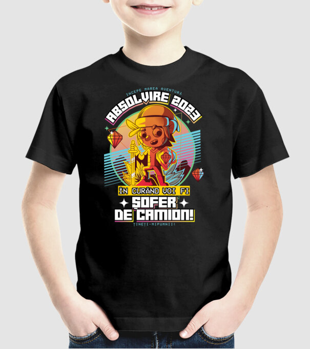 absolvire 2023 șofer de camion model negru pe tricou