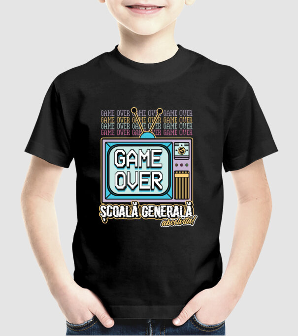 Absolvire retro școală generală model negru pe tricou