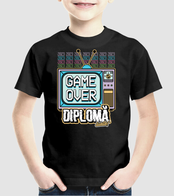 Absolvire retro diplomă model negru pe tricou