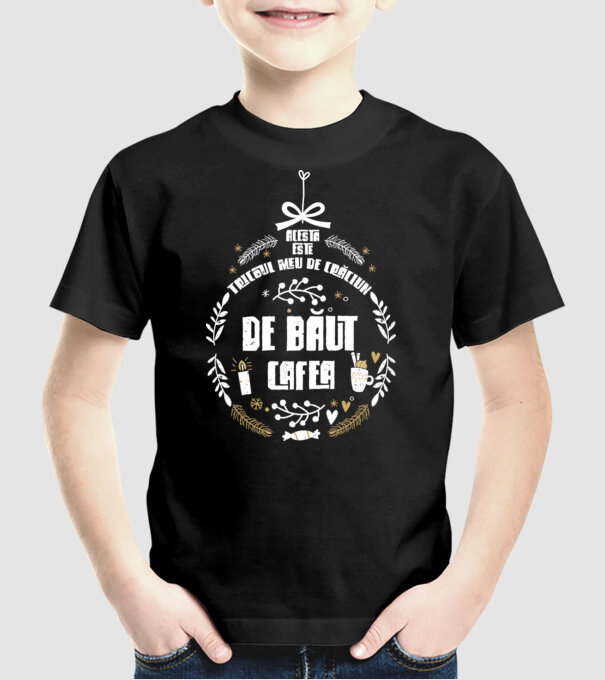 acesta este tricoul meu de Crăciun_de băut cafea model negru pe tricou