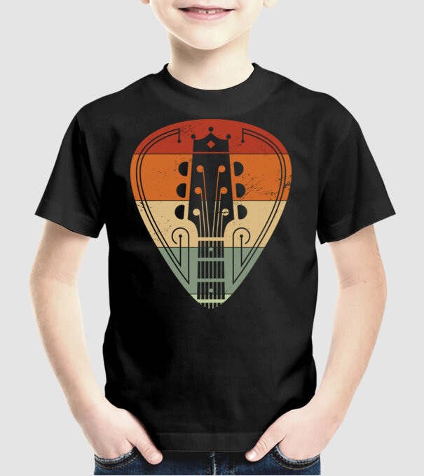 acoustic guitarist model negru pe tricou