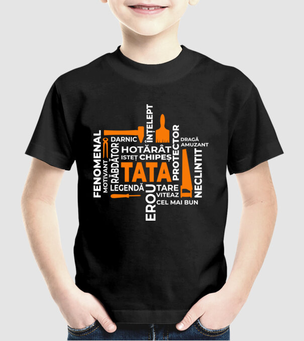 Acronimele tatălui model negru pe tricou