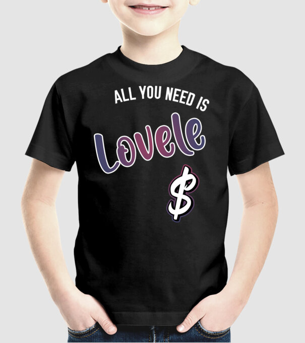 All you need is lovele model negru pe tricou