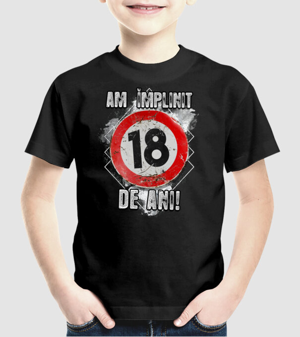 Am împlinit 18 de ani! model negru pe tricou