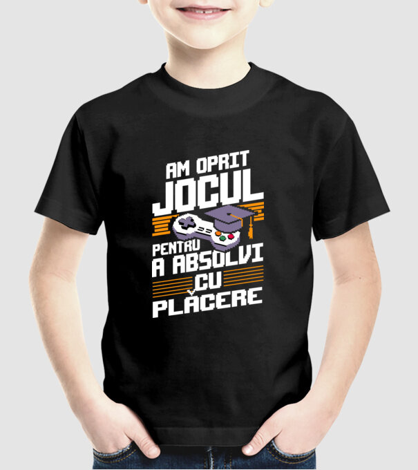 Am oprit jocul absolvent negru model negru pe tricou