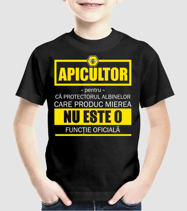 apicultor - pentru că protectorul albinelor care produc mierea nu este o funcție oficială model negru pe tricou