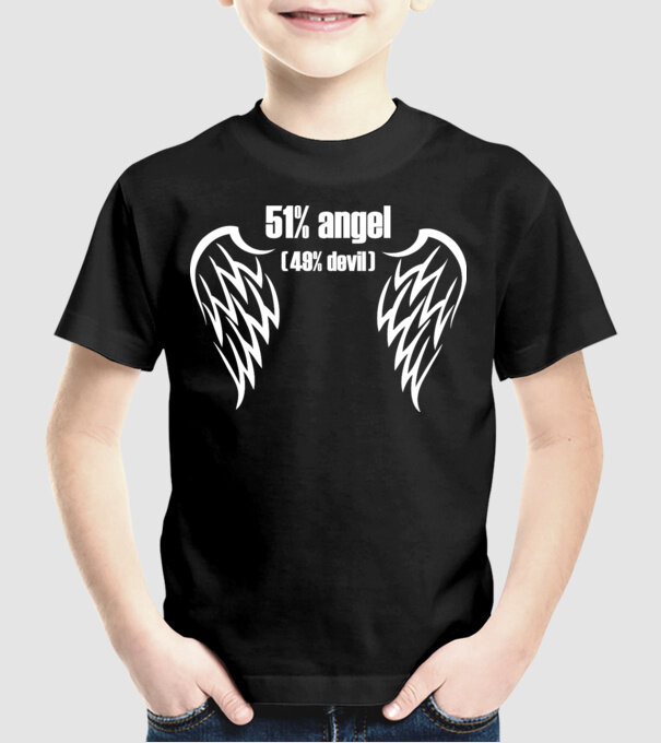 Aripi de înger model negru pe tricou