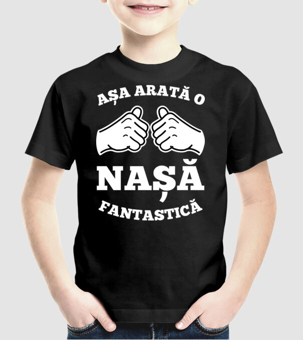 Așa arată o nașă fantastică model negru pe tricou