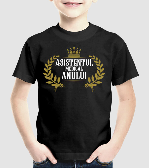 Asistentul medical al anului model negru pe tricou