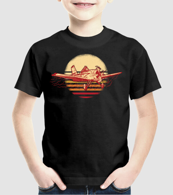 Avioane model negru pe tricou