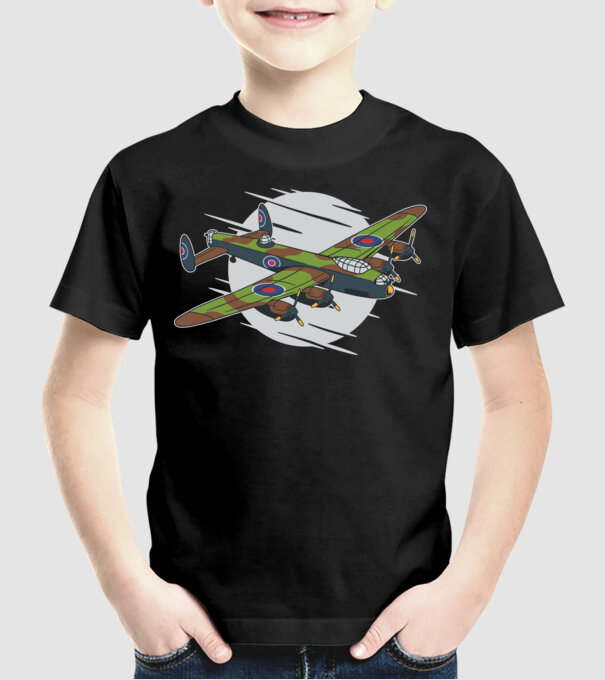 Avioane model negru pe tricou