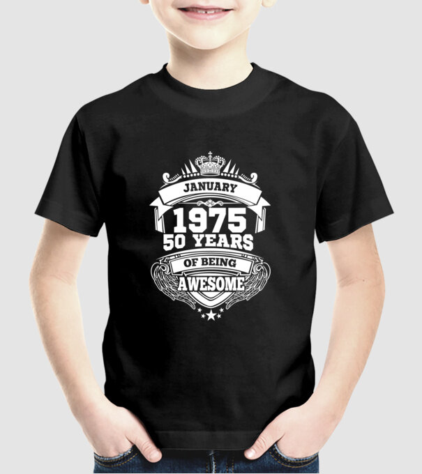 Awesome being of january 1975 model negru pe tricou