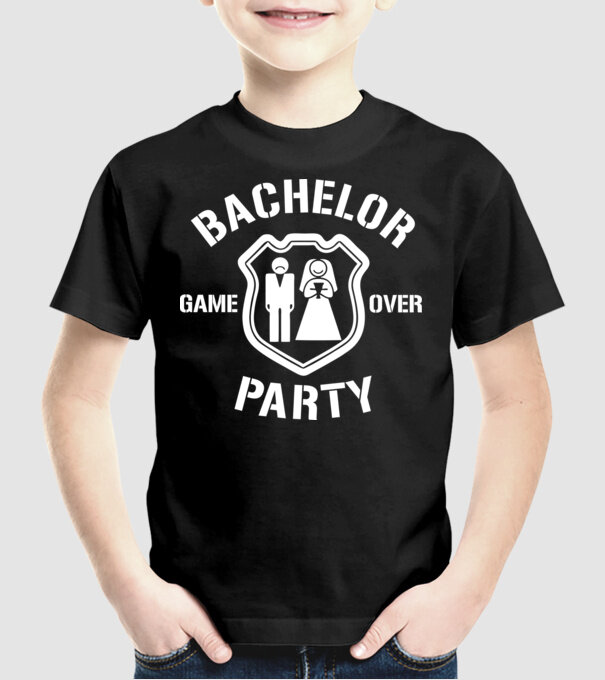 Bachelor Party Game Over model negru pe tricou