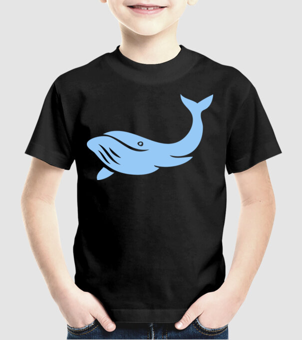 balenă model negru pe tricou