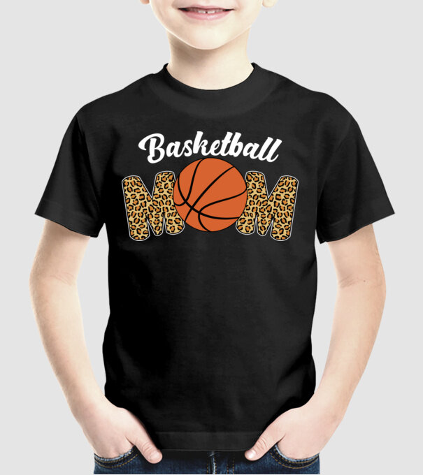Basketball Mom model negru pe tricou