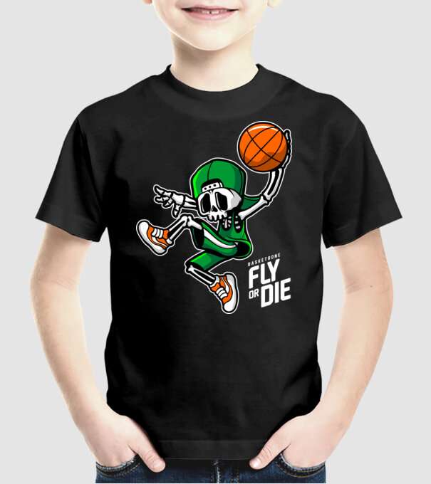 Basketbone model negru pe tricou