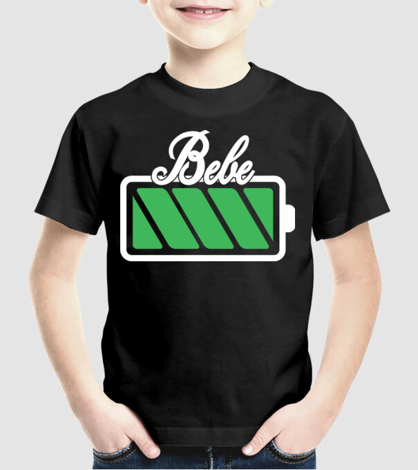 Bebe încărcat model negru pe tricou