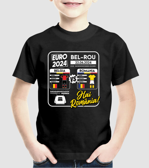 BEL-ROM euro 2024 calendar model negru pe tricou
