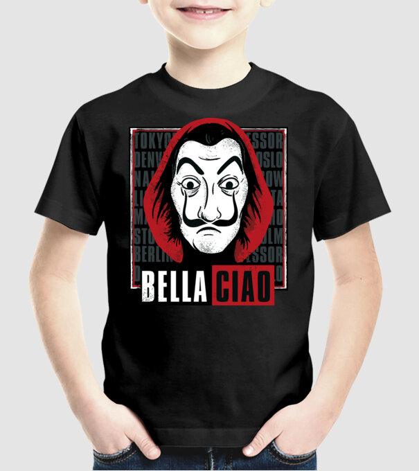 bella ciao dali model negru pe tricou