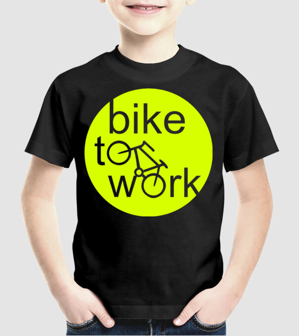 bike to work model negru pe tricou