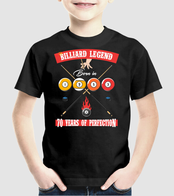 Billiard legend born in 1953 model negru pe tricou
