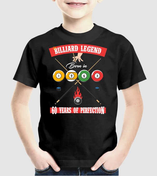 Billiard legend born in 1963 model negru pe tricou