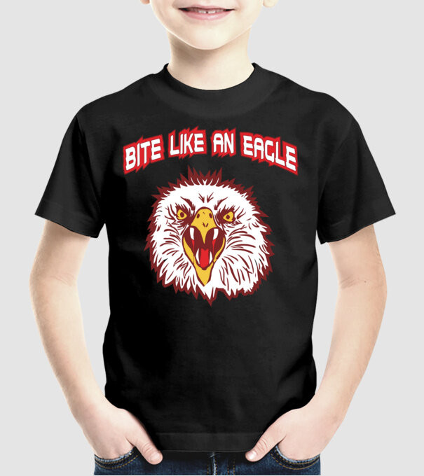 bite like an eagle cobra kai model negru pe tricou