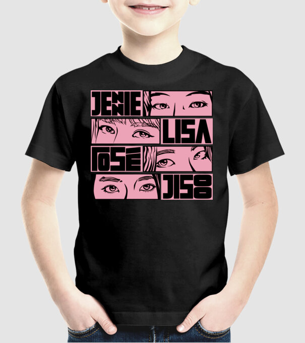 BlackPink manga model negru pe tricou