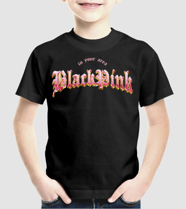 BLACPINK in your area model negru pe tricou