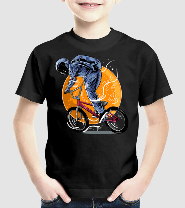 BMX space model negru pe tricou