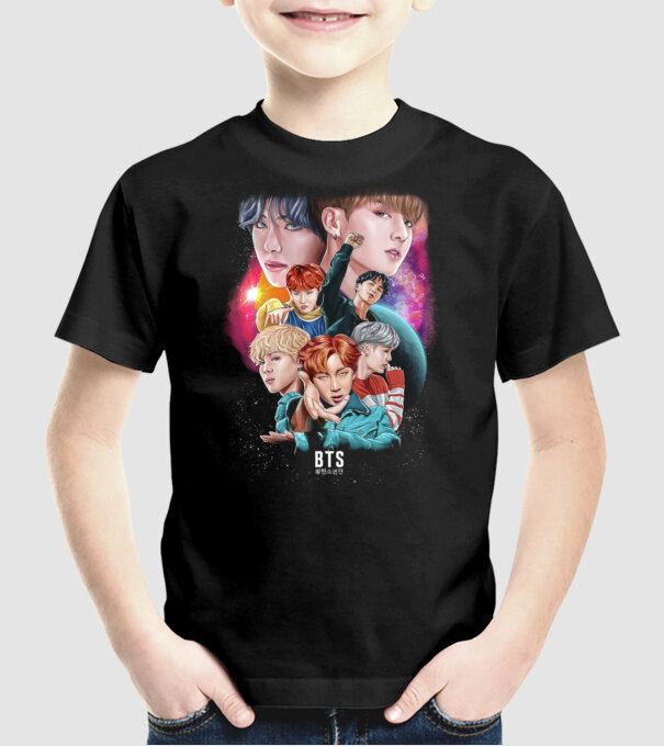 BTS POSTER model negru pe tricou