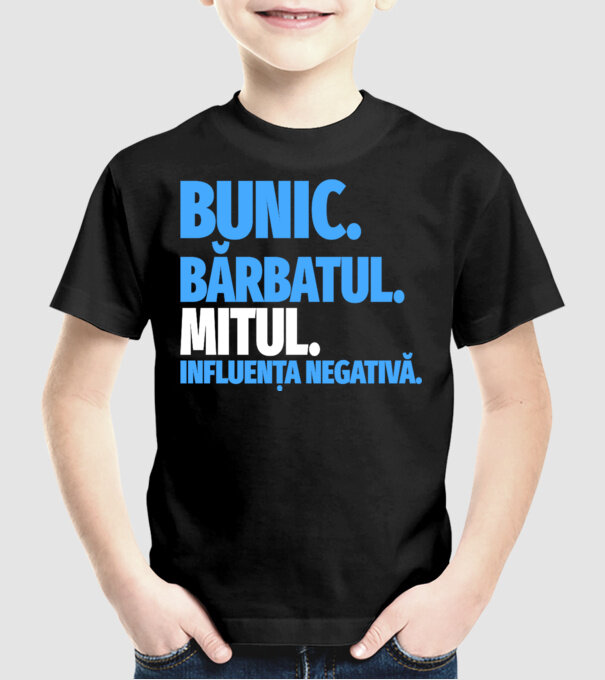 Bunic model negru pe tricou