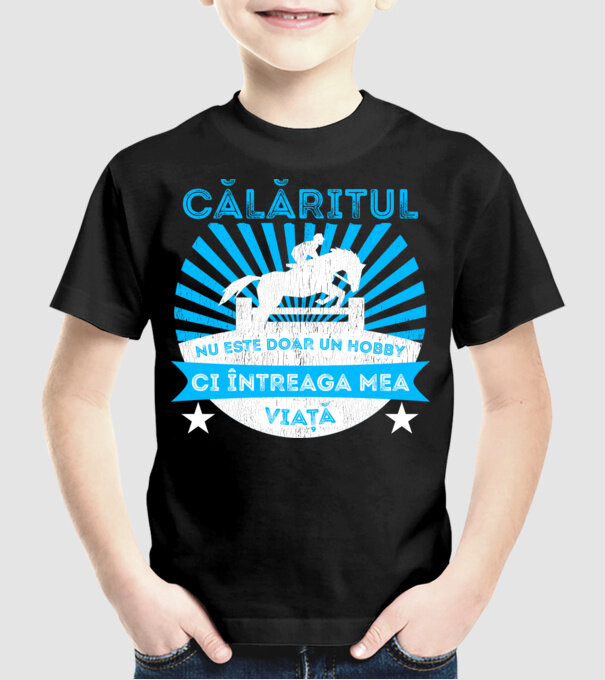 Călăritul nu este doar un hobby, ci întreaga mea viață model negru pe tricou