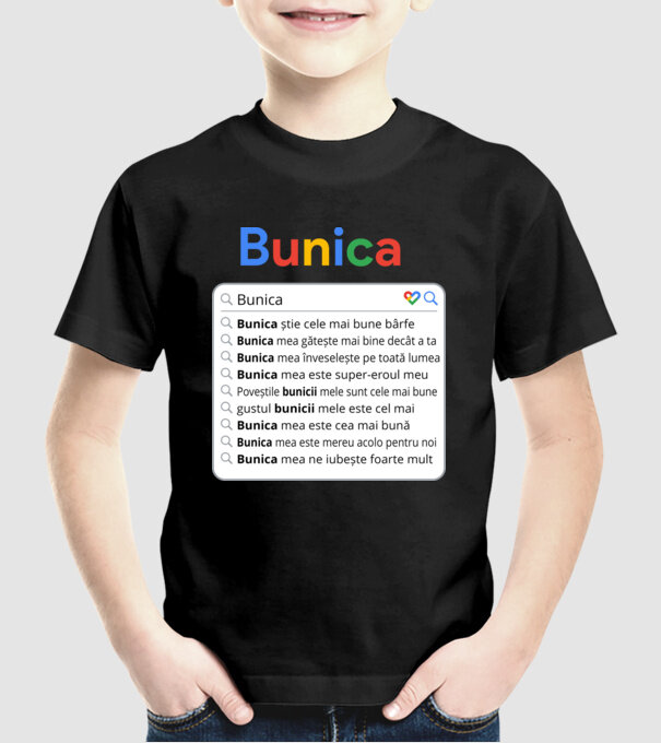 căutare Google Bunica model negru pe tricou