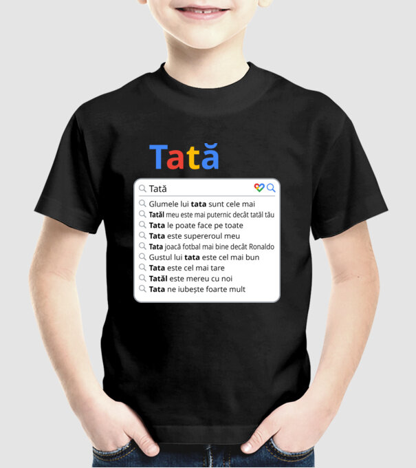 căutare Google Tată model negru pe tricou
