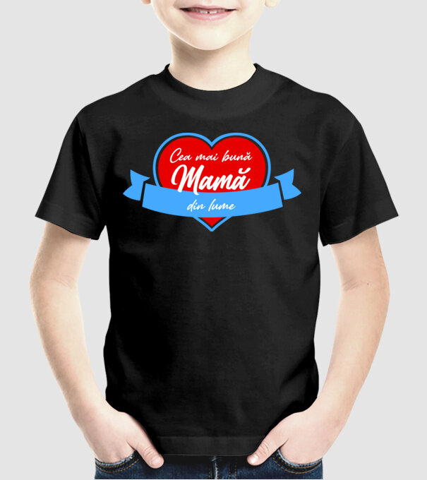 Cea mai bună mamă din lume model negru pe tricou